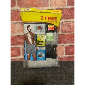 Fruit of the Loom Mens Boxer Briefs 7 Pack Black Gray Medium 32-34 Tag Free New